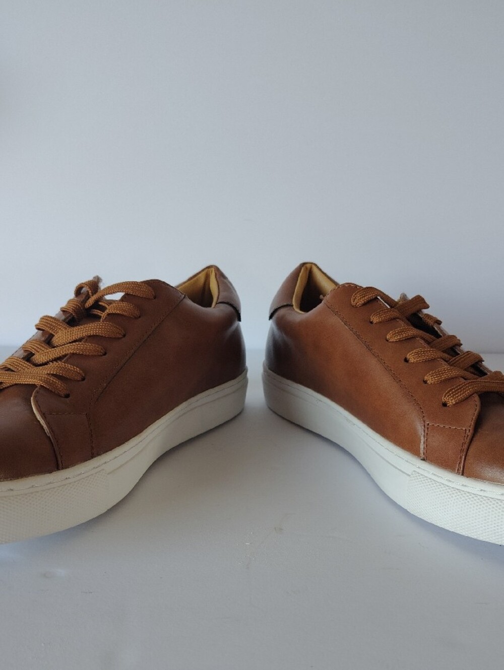 Ace Marks Low-Top Leather Sneakers in Brown - Clean Casual Men's 10 Like New - Picture 5 of 8